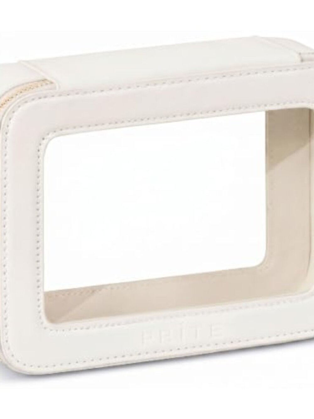 Clear Makeup Bag Travel Cosmetic Organizer PU Leather Toiletry Case